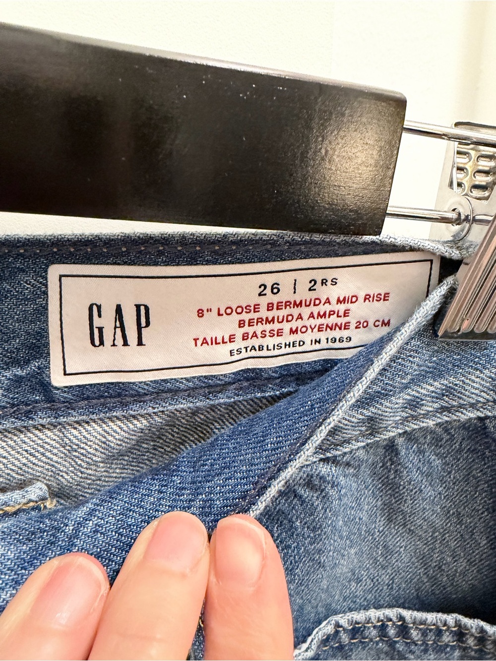 GAP Blue Frayed Hem Denim Cutoff Shorts - Picture 3 of 3